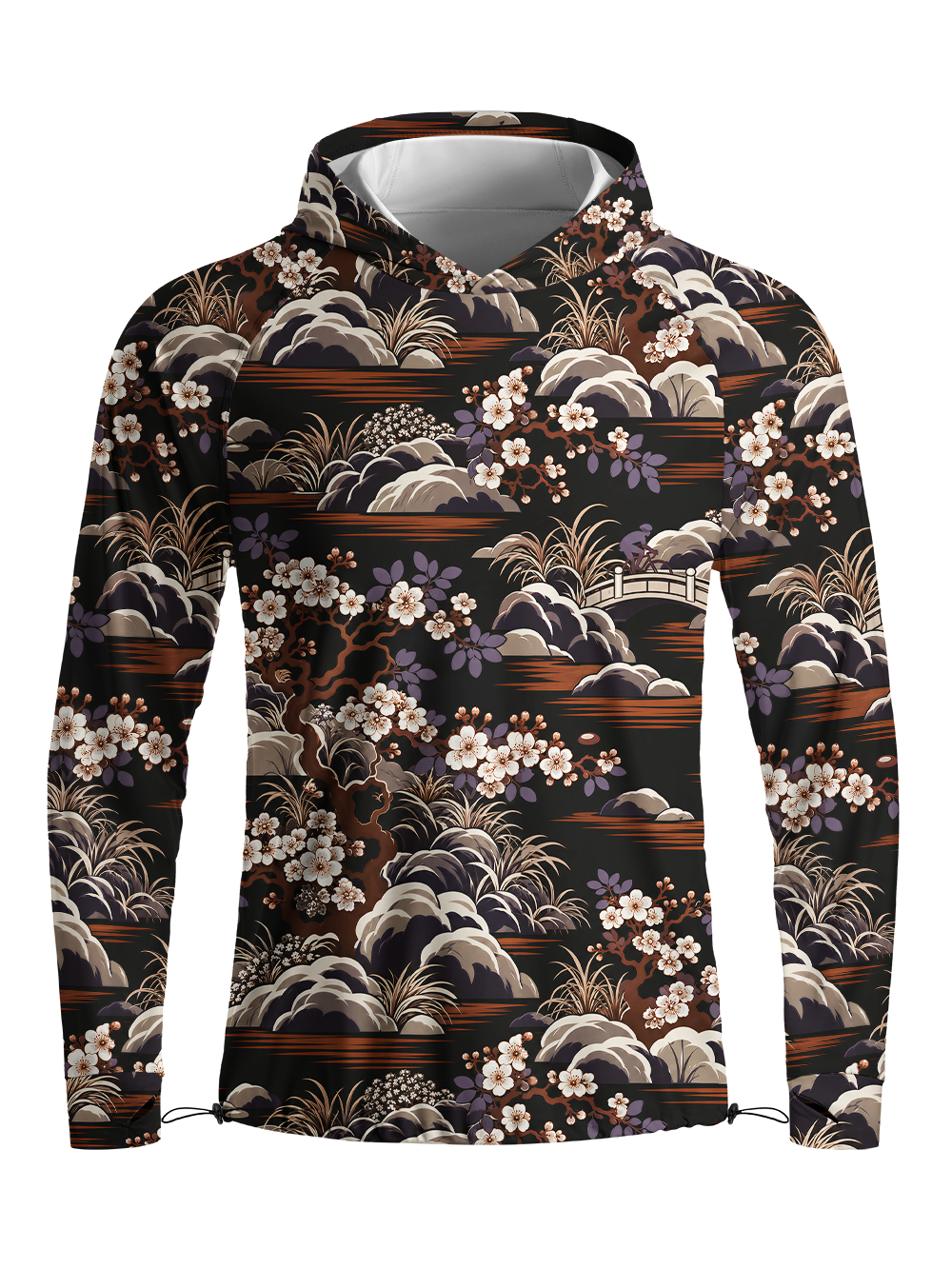 Orionride Silent Chinoiserie Long Sleeve Cycling Hoodie Shirt