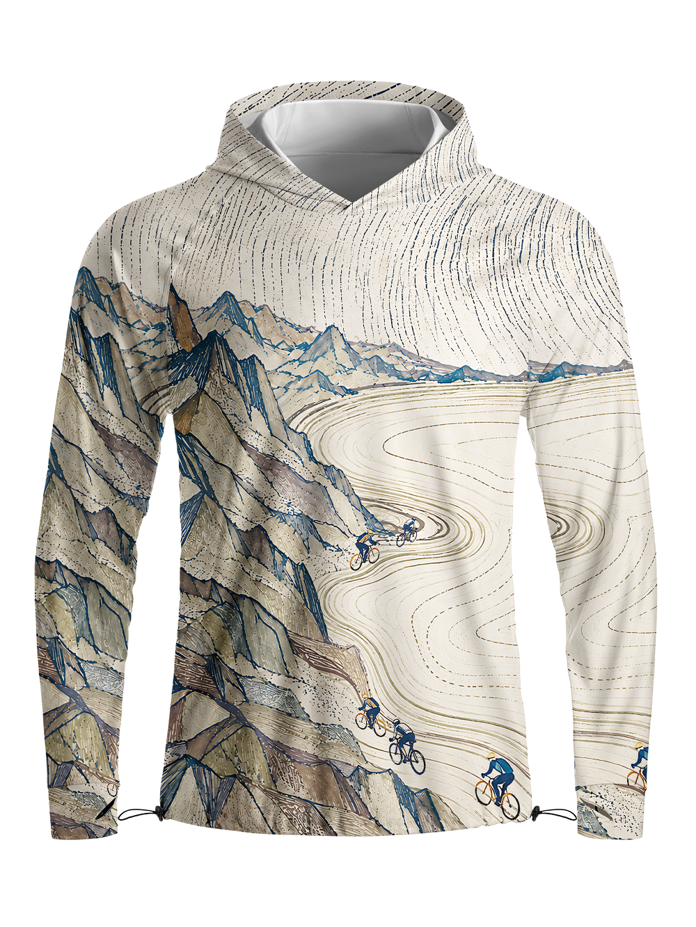 Orionride Topographic Flow Long Sleeve Cycling Hoodie Shirt
