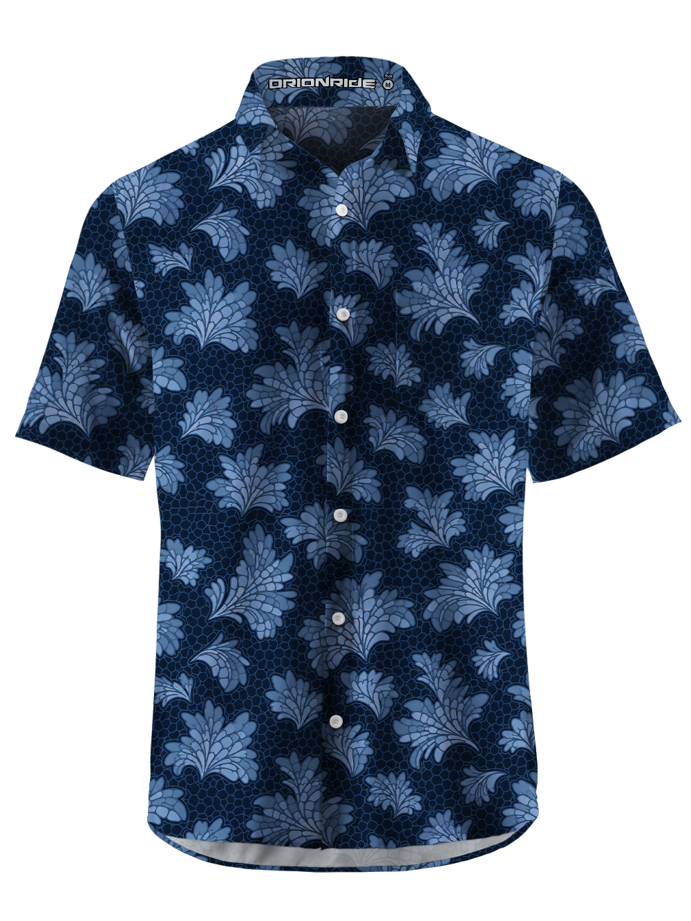 Orionride Botanical Lattice Zipper Pockets Ultra Lightweight Short Sleeves Gravel Shirt