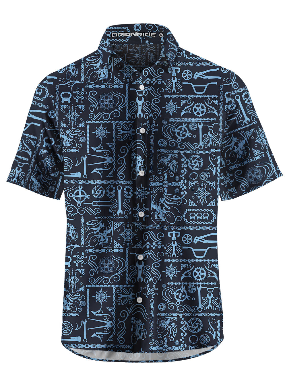 Orionride Mysterious Totem Zipper Pockets Ultra Lightweight Short Sleeves Gravel Shirt