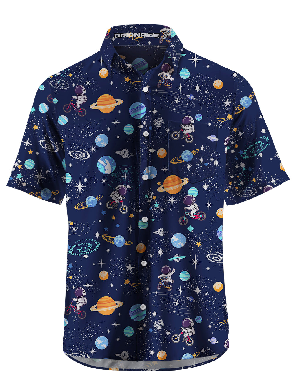 Orionride Space Travel Zipper Pockets Ultra Lightweight Short Sleeves Gravel Shirt