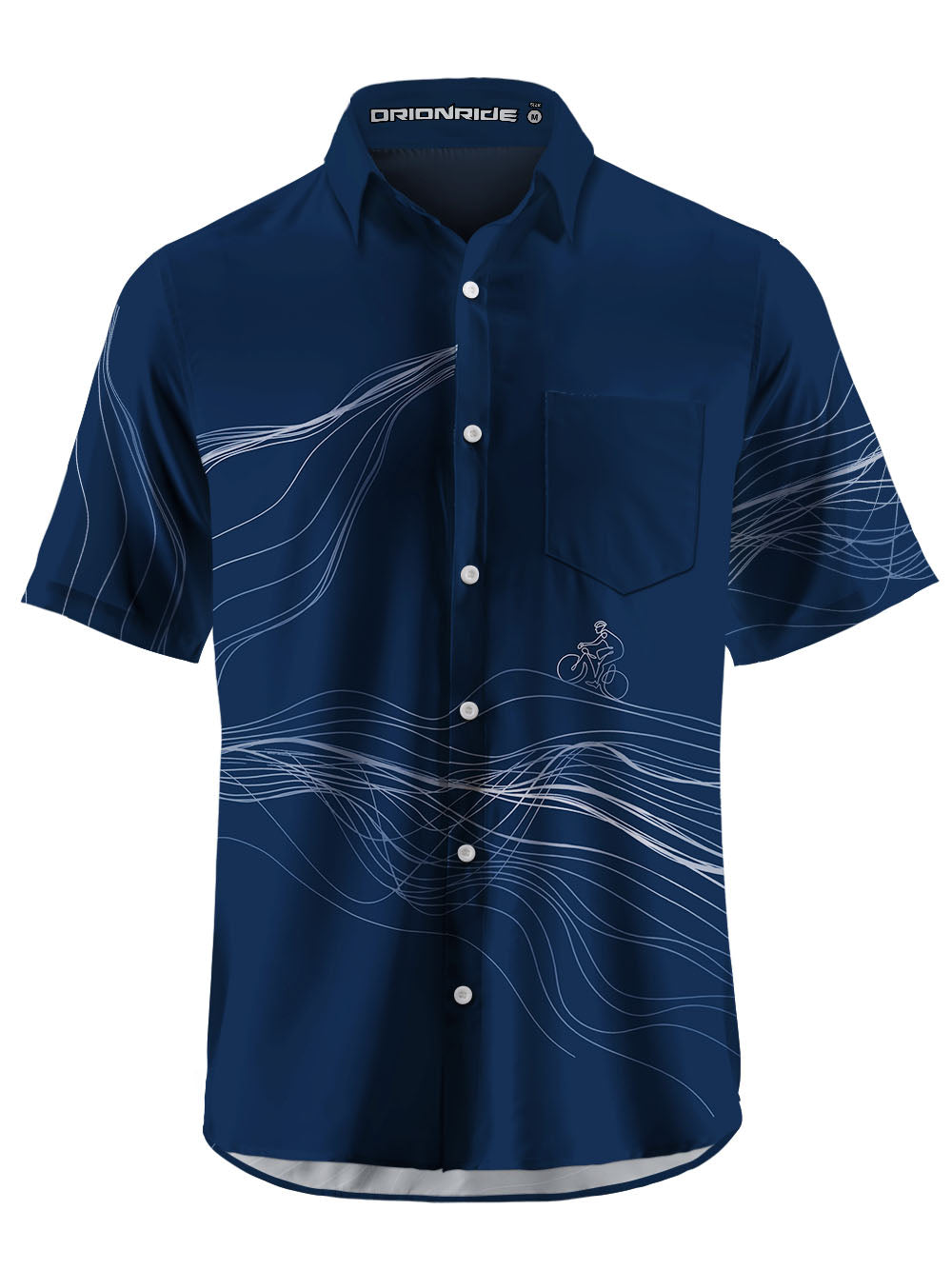 Orionride Spatial Lines Zipper Pockets Ultra Lightweight Short Sleeves Gravel Shirt