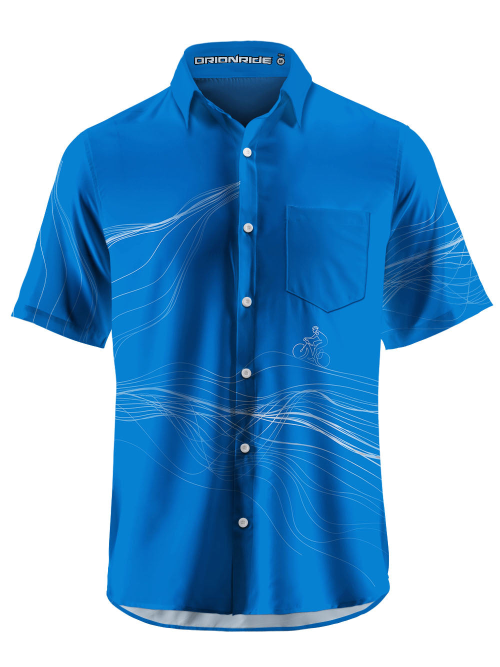 Orionride Spatial Lines Zipper Pockets Ultra Lightweight Short Sleeves Gravel Shirt