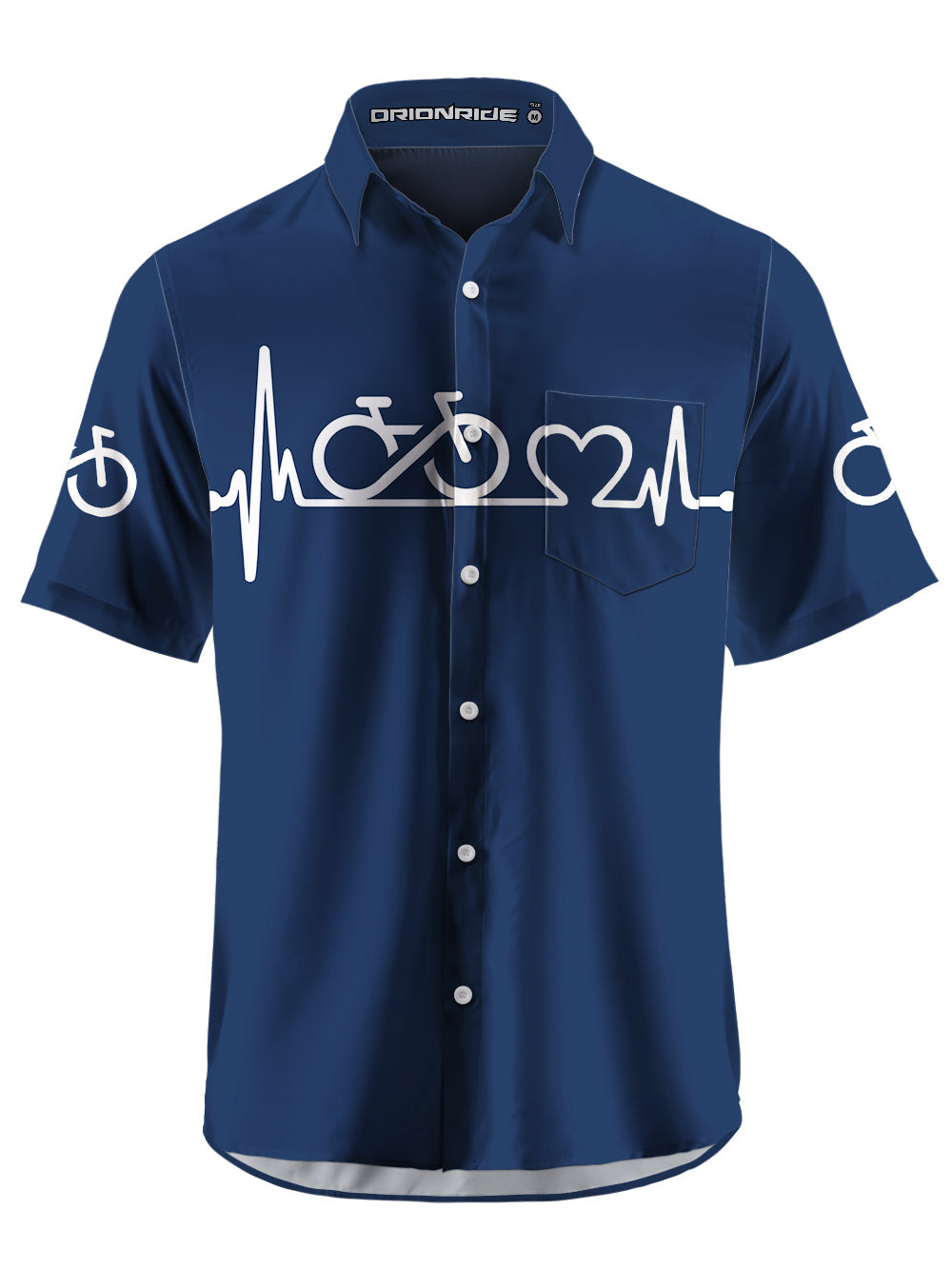 Orionride Bike Heartbeat Ultra Lightweight Short Sleeves Hawaiian shirt
