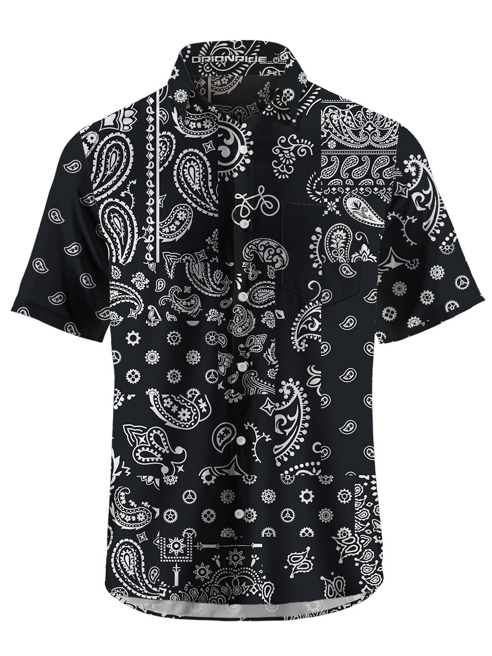Orionride Gear Cashew Flower Zipper Pockets Ultra Lightweight Short Sleeves Gravel Shirt