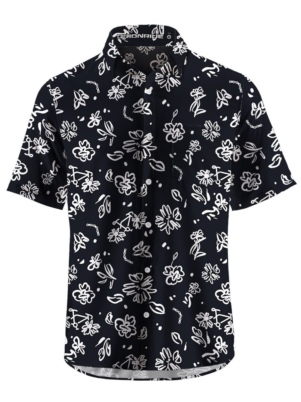 Orionride Line Flower Bicycle Zipper Pockets Ultra Lightweight Short Sleeves Gravel Shirt