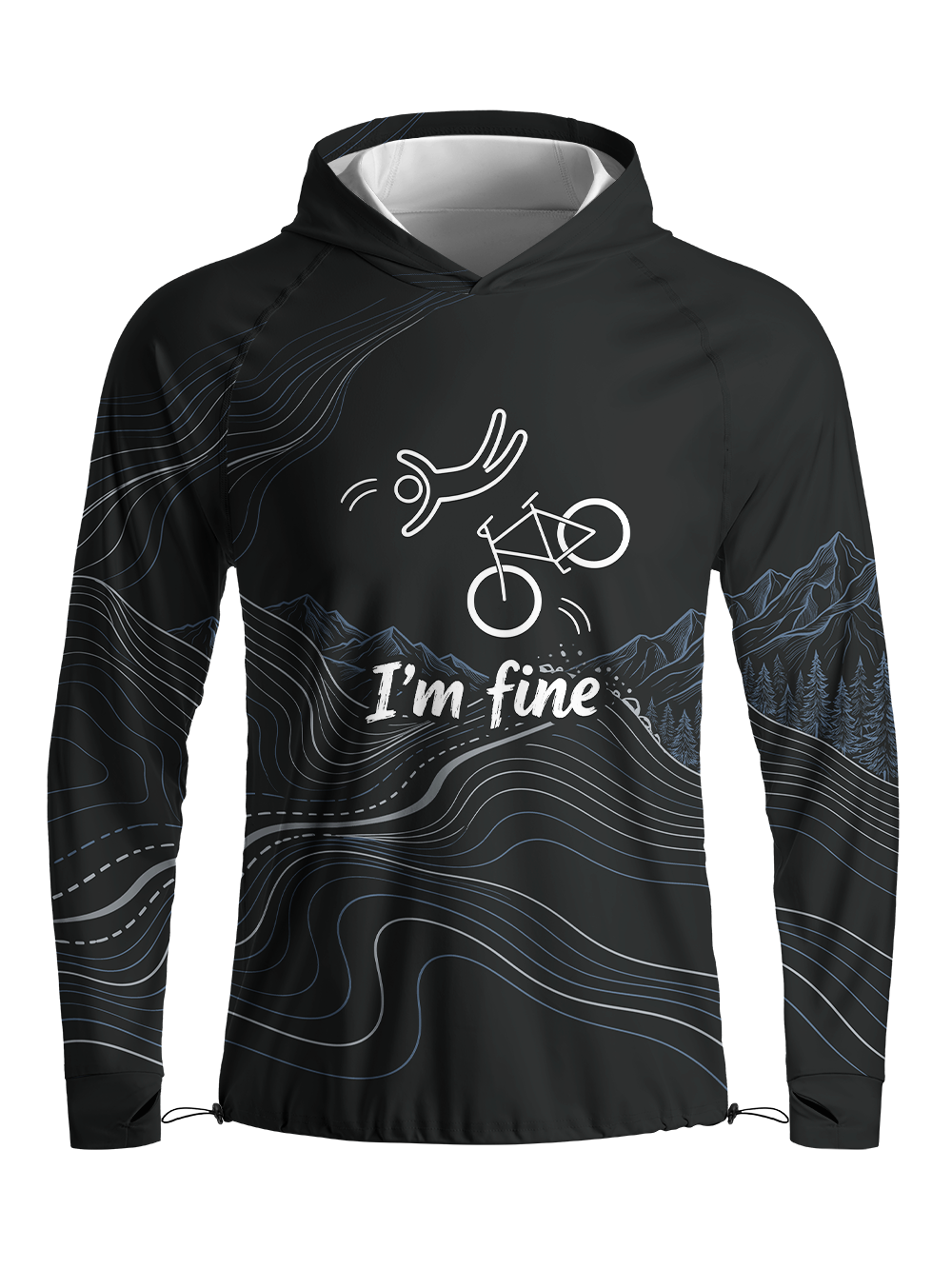 Orionride I'm Fine Long Sleeve Cycling Hoodie Shirt