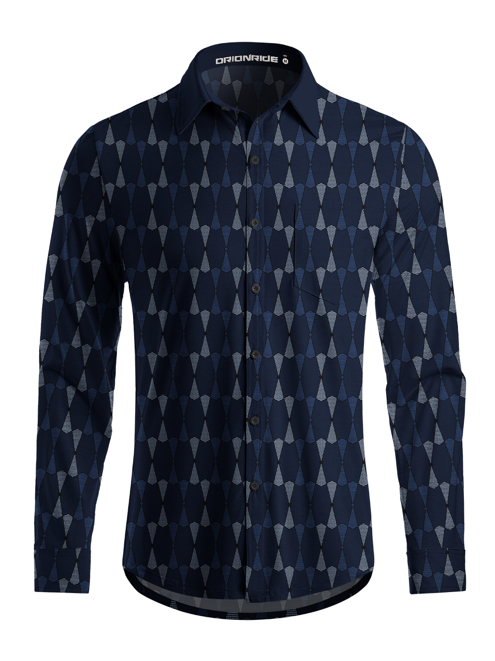 Orionride Geometric Rhythm Men's Stretchy Breathable Long Sleeve Gravel Shirt