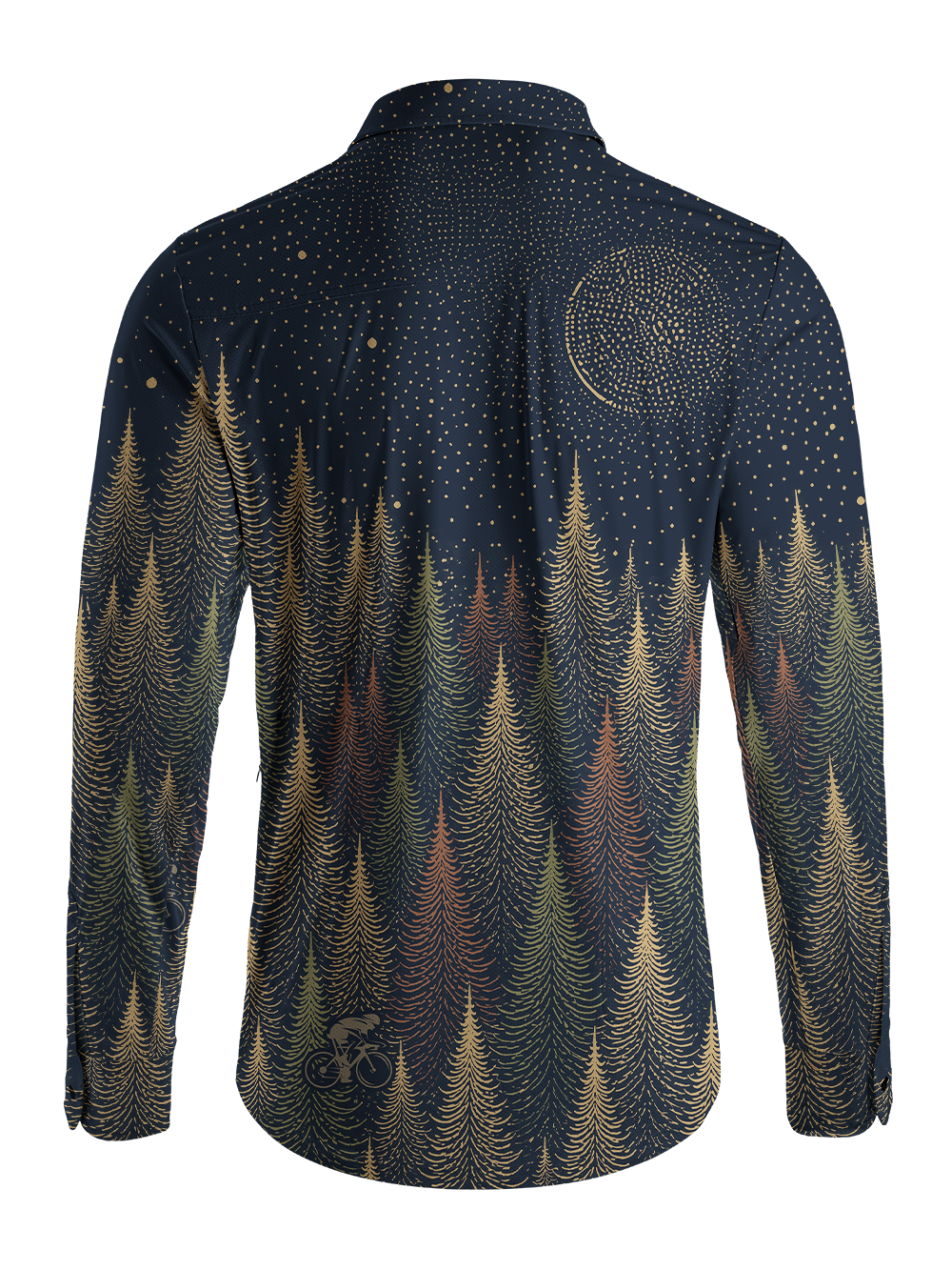Orionride Gold Night Forest Men's Stretchy Breathable Long Sleeve Gravel Shirt