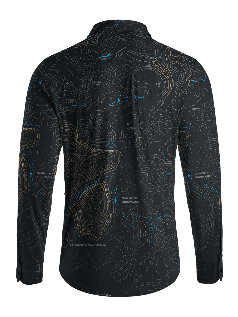 Orionride Panoramic Map Men's Stretchy Breathable Long Sleeve Gravel Shirt