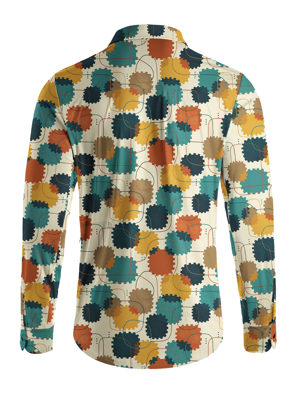 Orionride Interlocking Rhythm Men's Stretchy Breathable Long Sleeve Gravel Shirt