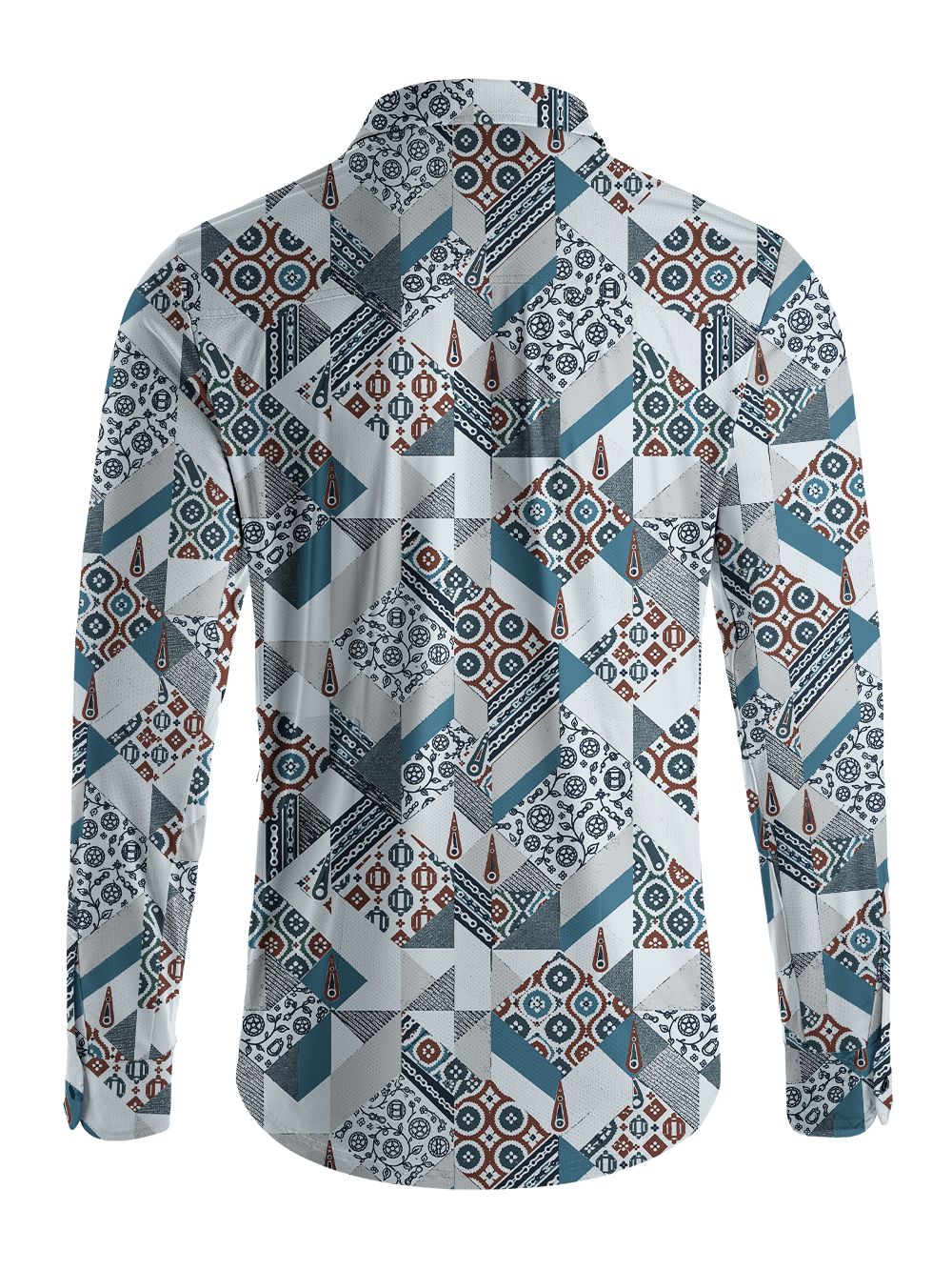 Orionride Geometric Heritage Men's Stretchy Breathable Long Sleeve Gravel Shirt