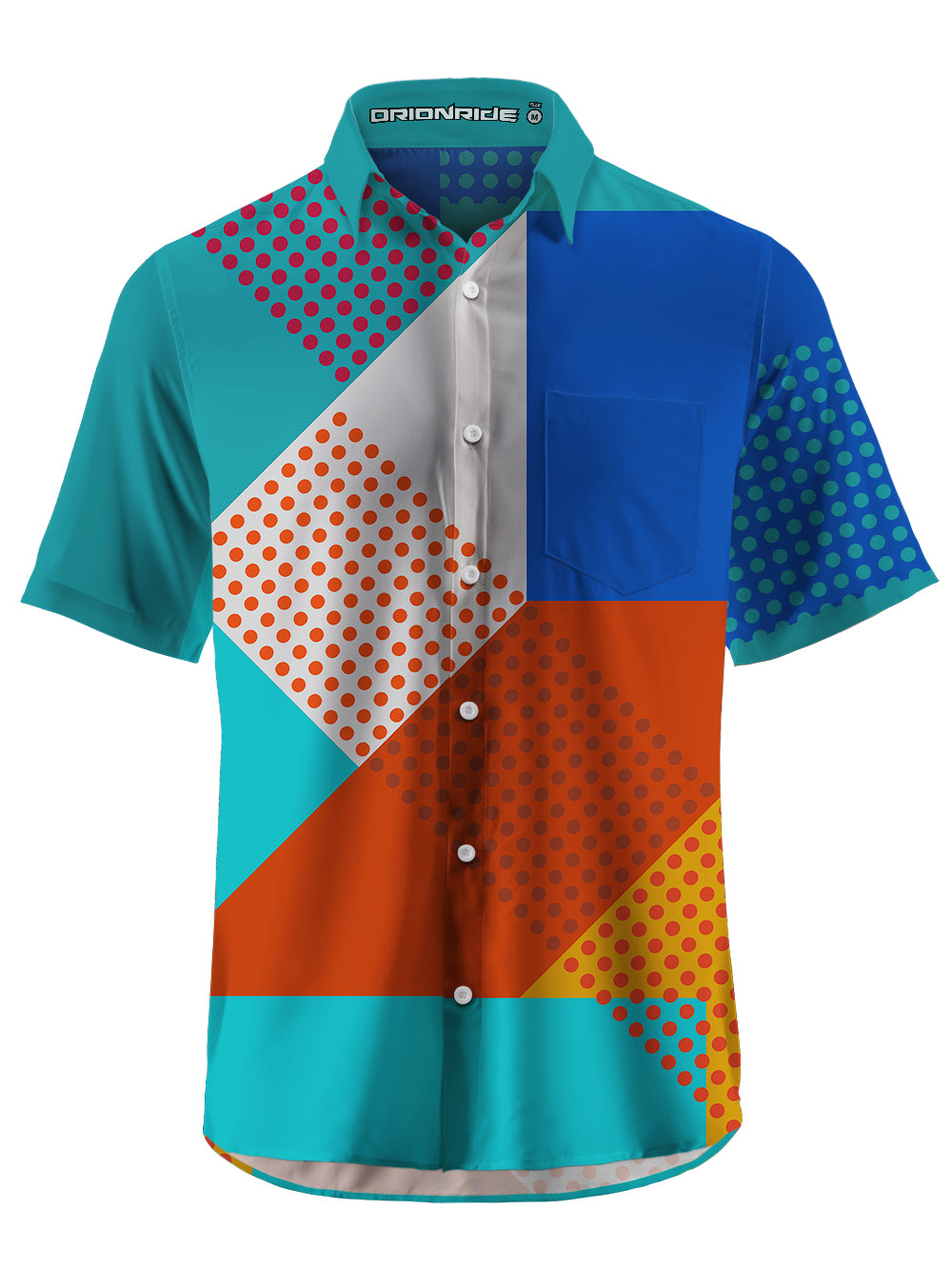 Orionride Colorblock Zipper Pockets Ultra Lightweight Short Sleeves Gravel Shirt