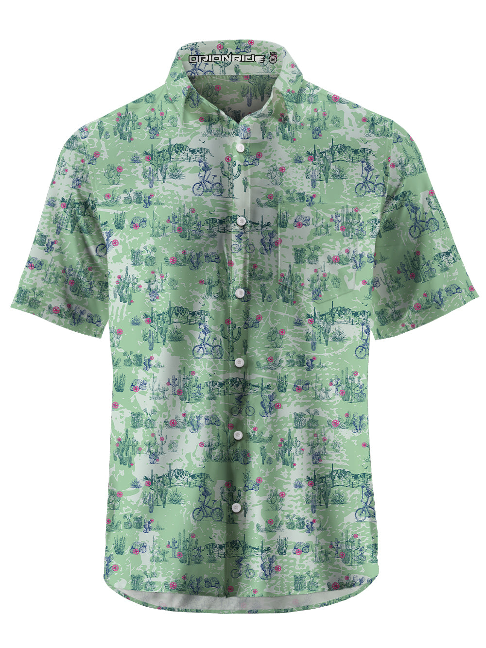 Orionride Dense Cactus Zipper Pockets Ultra Lightweight Short Sleeves Gravel Shirt