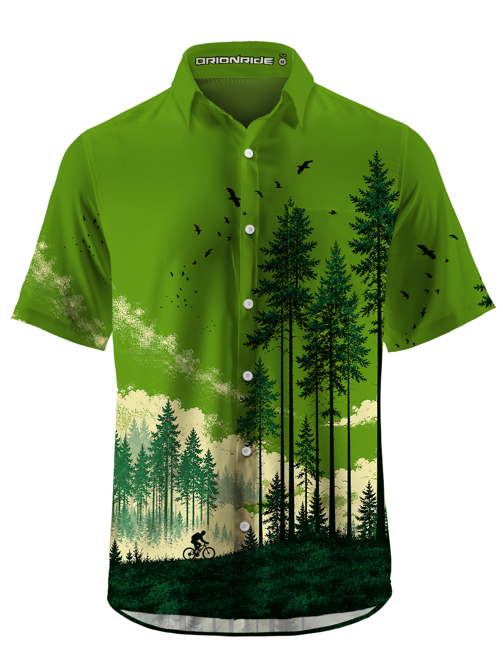Orionride Sunset Solitude Zipper Pockets Ultra Lightweight Short Sleeves Gravel Shirt