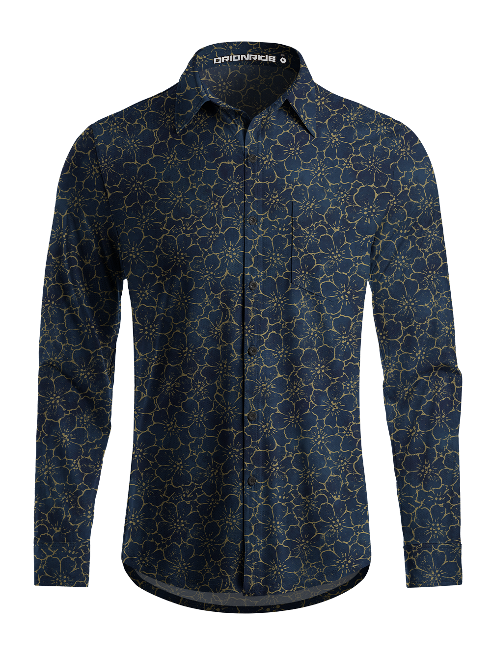 Orionride Dense Cherry Blossoms Men's Stretchy Breathable Long Sleeve Gravel Shirt