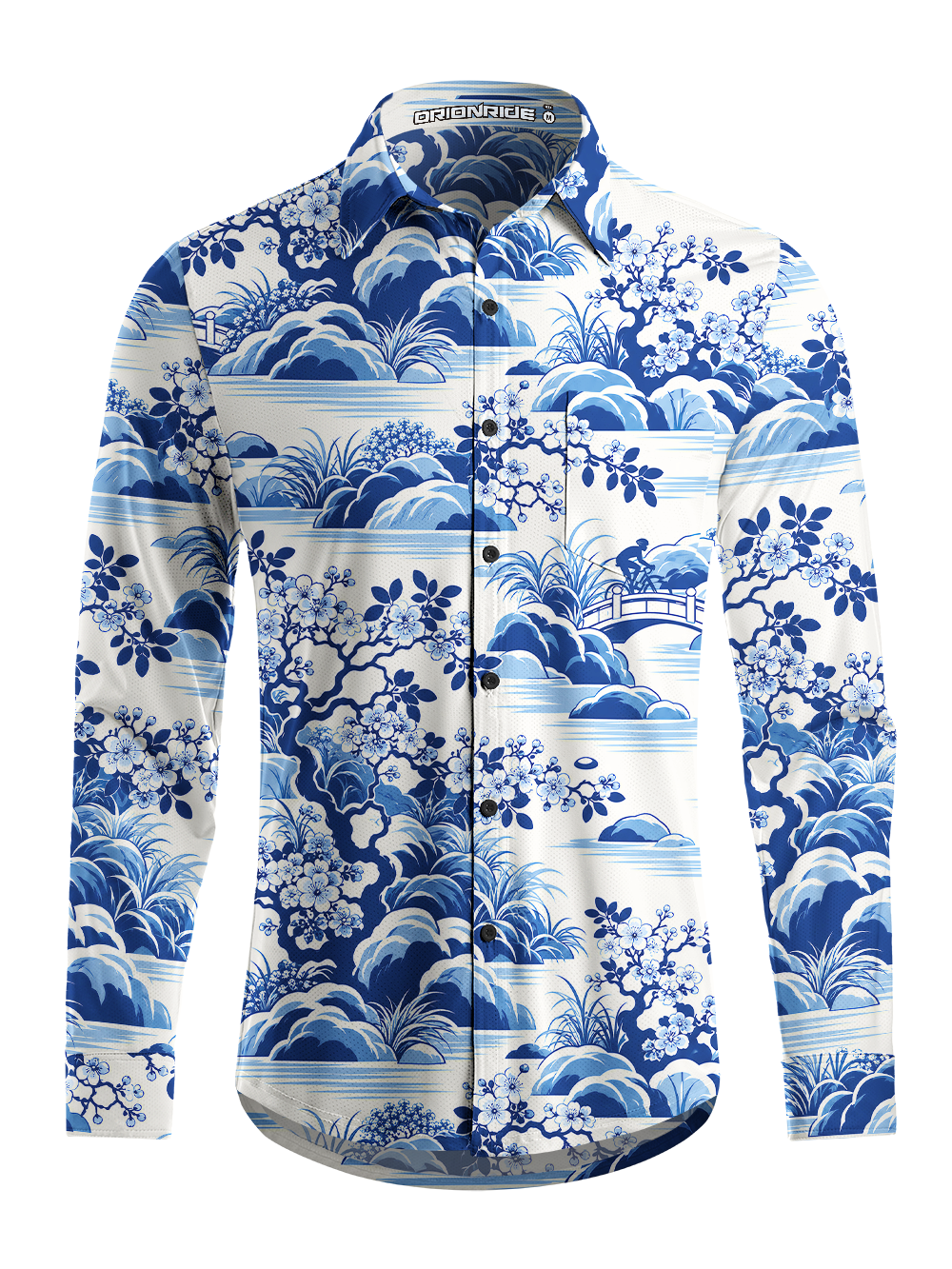 Orionride Porcelain Harmony Men's Stretchy Breathable Long Sleeve Gravel Shirt