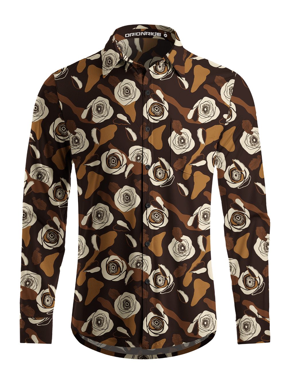 Orionride Abstract Garden Men's Stretchy Breathable Long Sleeve Gravel Shirt