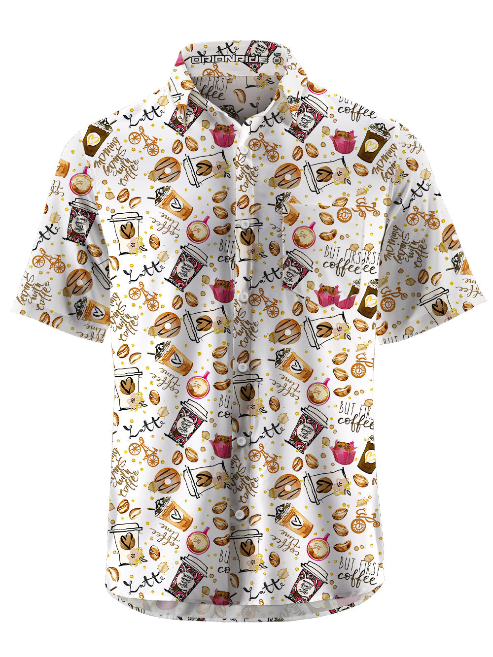 Orionride First Coffee Ultra Lightweight Short Sleeves Hawaiian shirt
