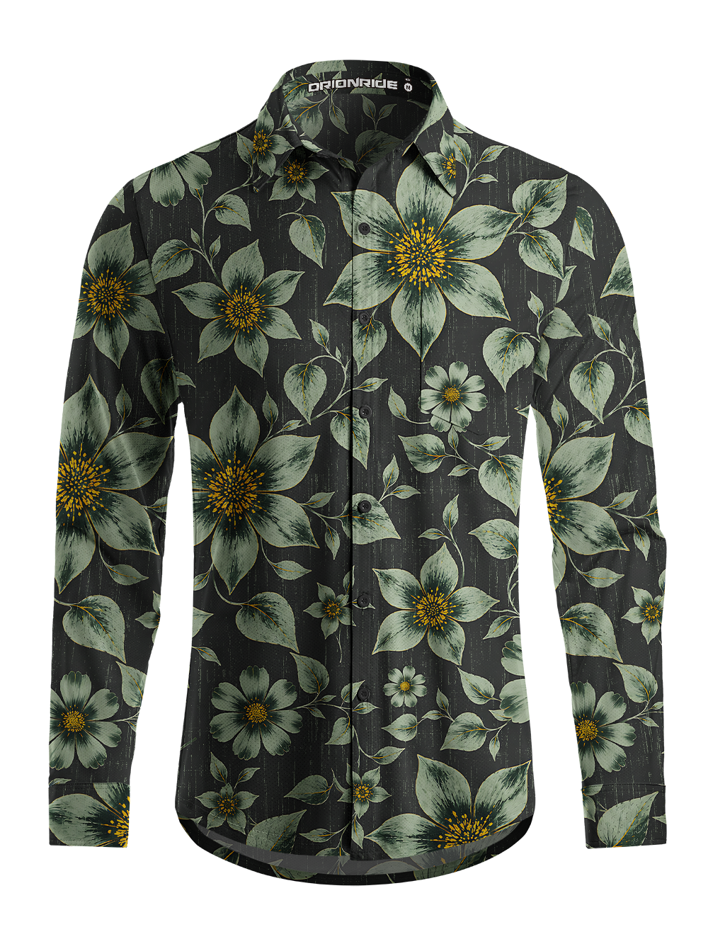 Orionride Shadow Botanica Men's Stretchy Breathable Long Sleeve Gravel Shirt