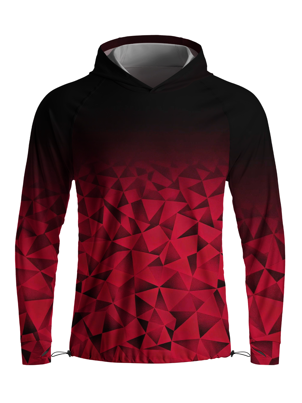 Orionride Red Gemstone Long Sleeve Cycling Hoodie Shirt