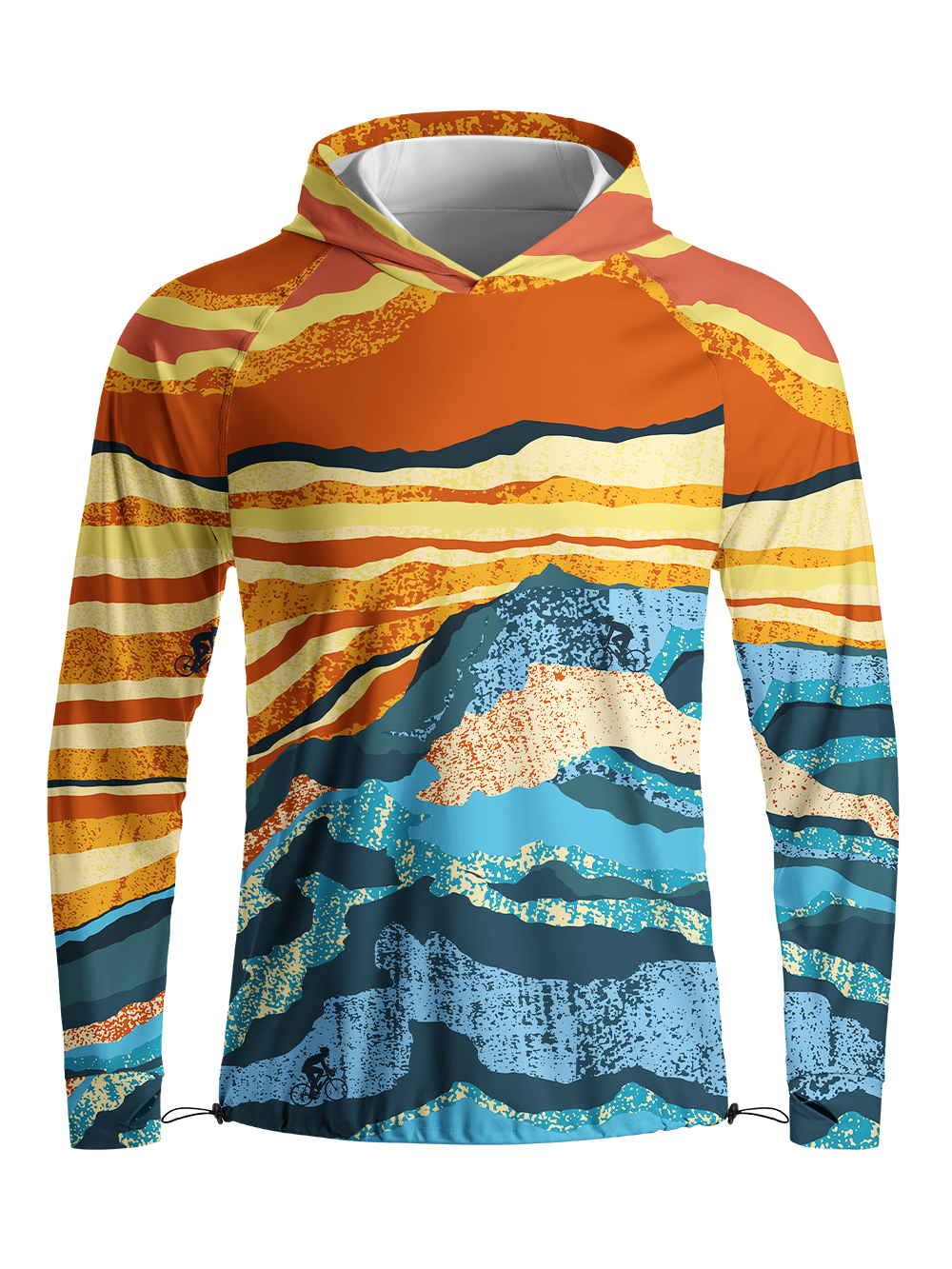 Orionride Layered Clouds Long Sleeve Cycling Hoodie Shirt