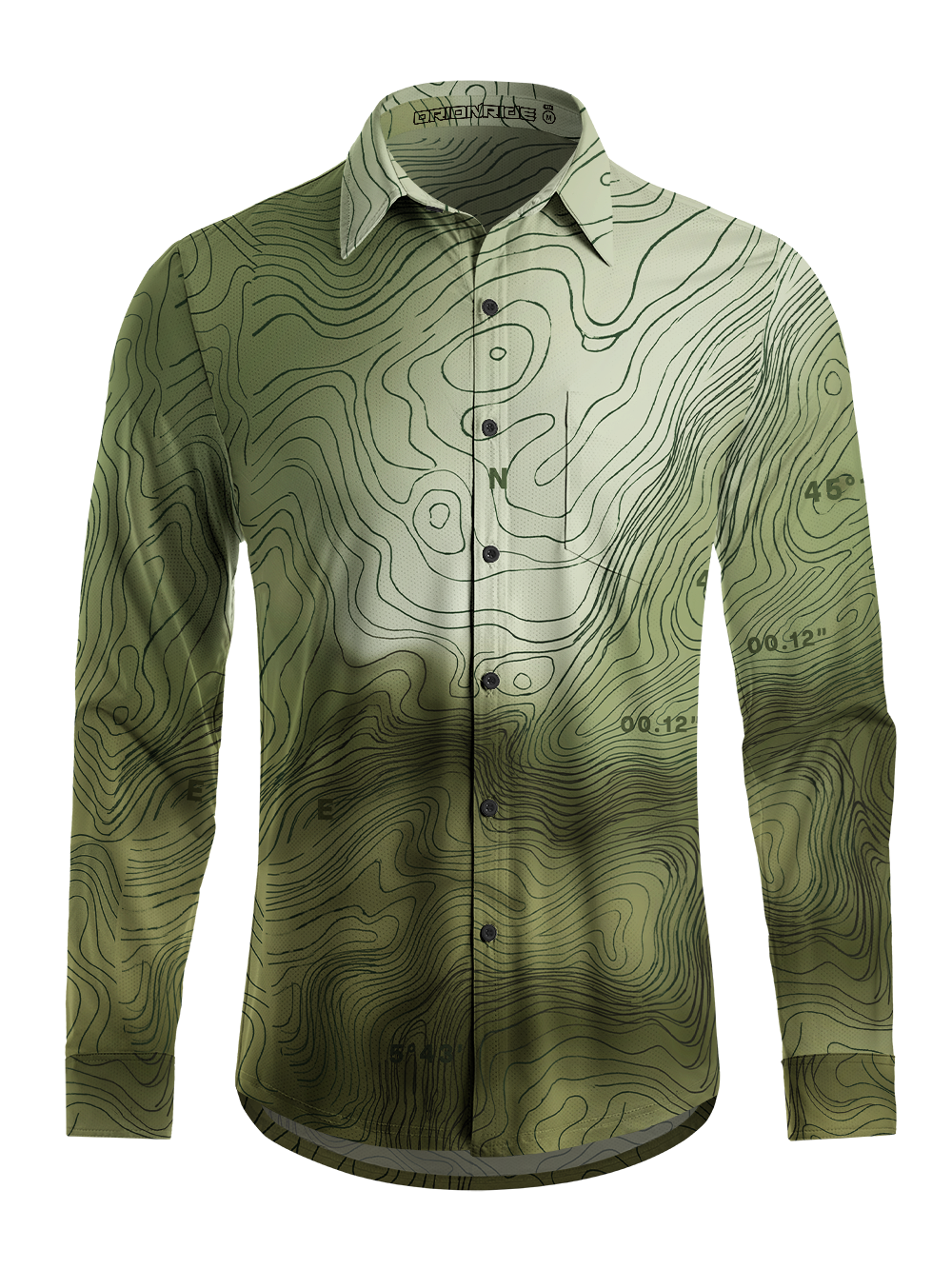 Orionride Outdoor Contours Men's Stretchy Breathable Long Sleeve Gravel Shirt