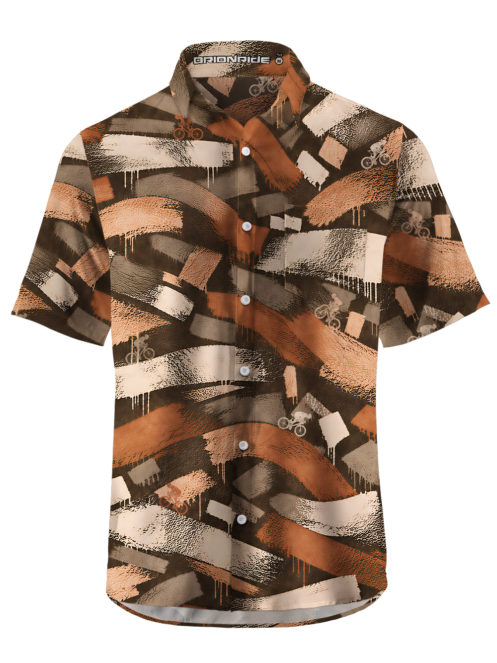 Orionride Brushstroke Velocity Zipper Pockets Ultra Lightweight Short Sleeves Gravel Shirt