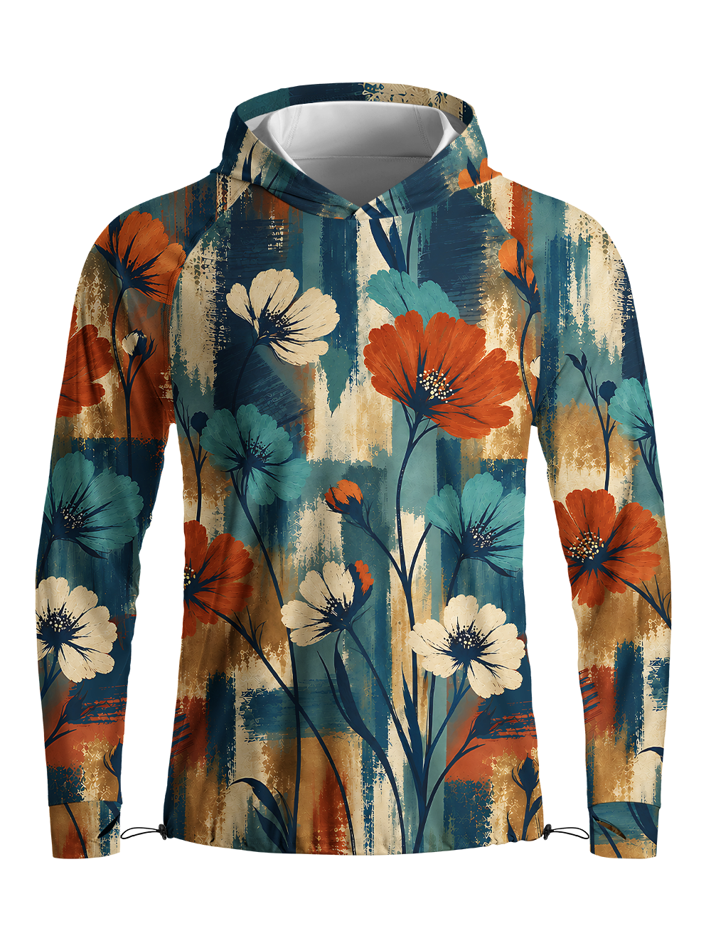 Orionride Brushstroke Garden Long Sleeve Cycling Hoodie Shirt
