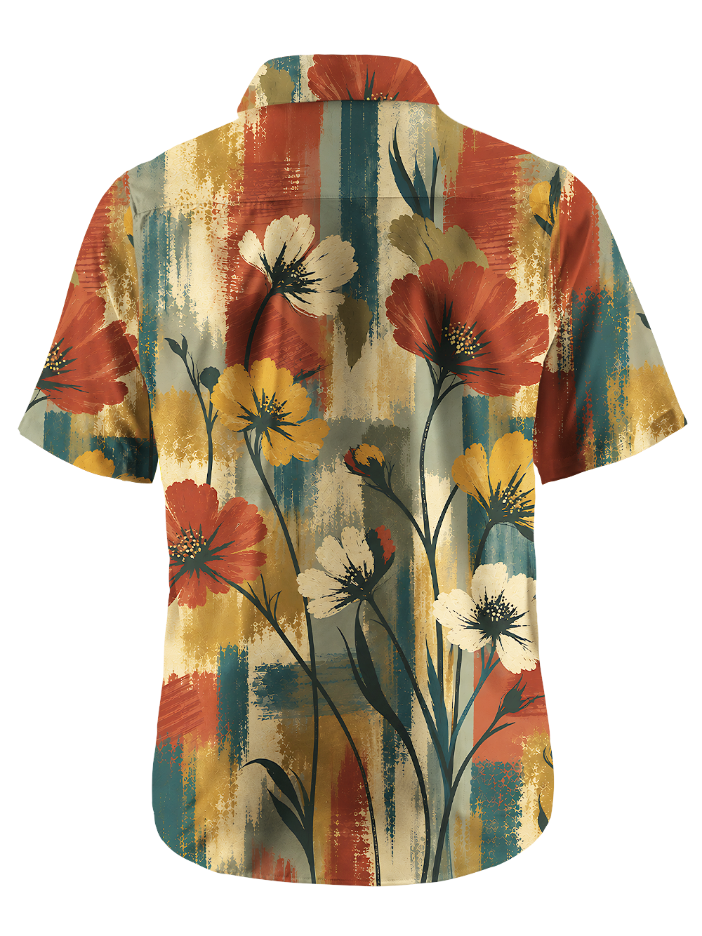 Orionride Brushstroke Garden Zipper Pockets Ultra Lightweight Short Sleeves Gravel Shirt
