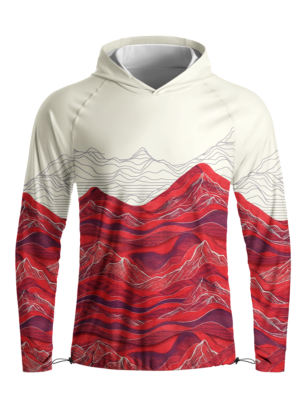 Orionride Rolling Mountain Peaks Long Sleeve Cycling Hoodie Shirt