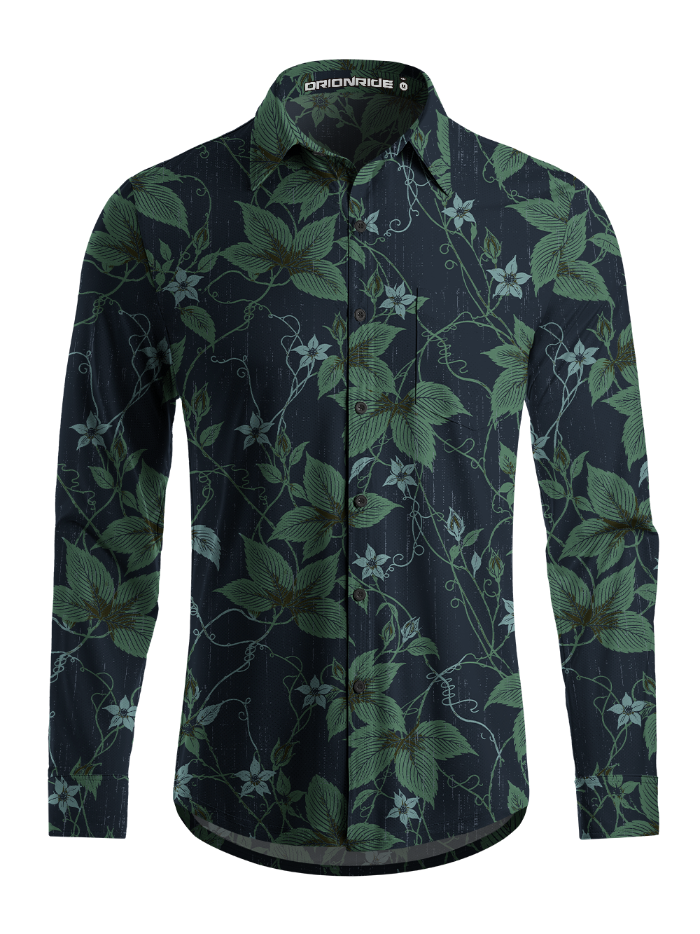 Orionride Botanical Etch Men's Stretchy Breathable Long Sleeve Gravel Shirt