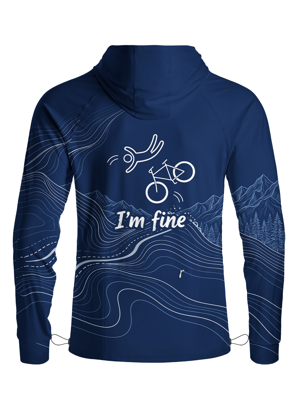 Orionride I'm Fine Long Sleeve Cycling Hoodie Shirt