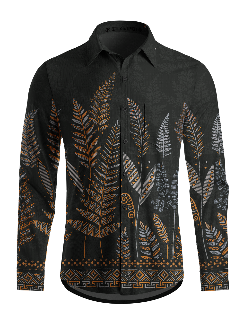 Orionride Night Fern Weave Men's Stretchy Breathable Long Sleeve Gravel Shirt