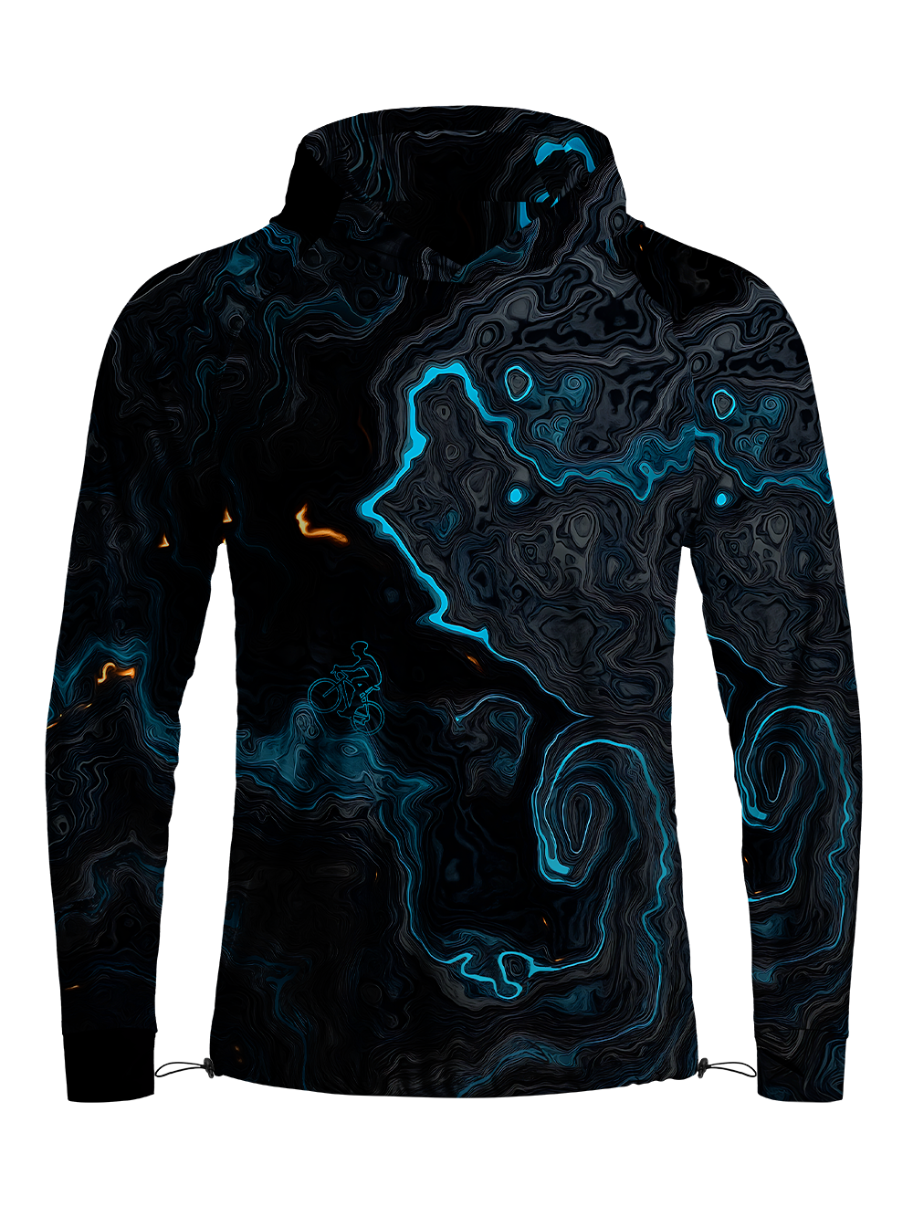 Orionride Luminous Terrain Map Long Sleeve Cycling Hoodie Shirt