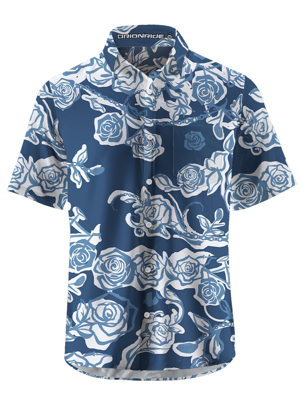 Orionride Rose Chain Zipper Pockets Ultra Lightweight Short Sleeves Gravel Shirt