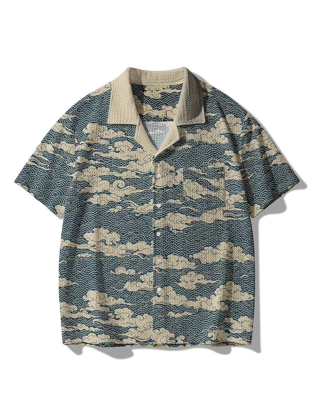 Orionride Above The Clouds Men's Camp Collar Knitted Shirt