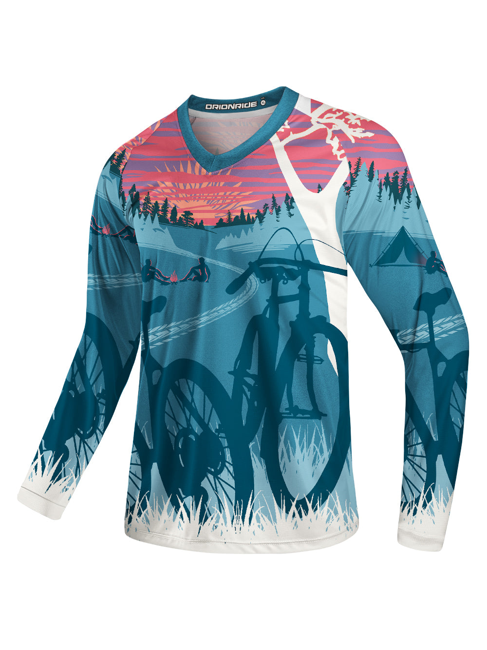 Orionride Sunset Camping Long Sleeve Downhill Jersey