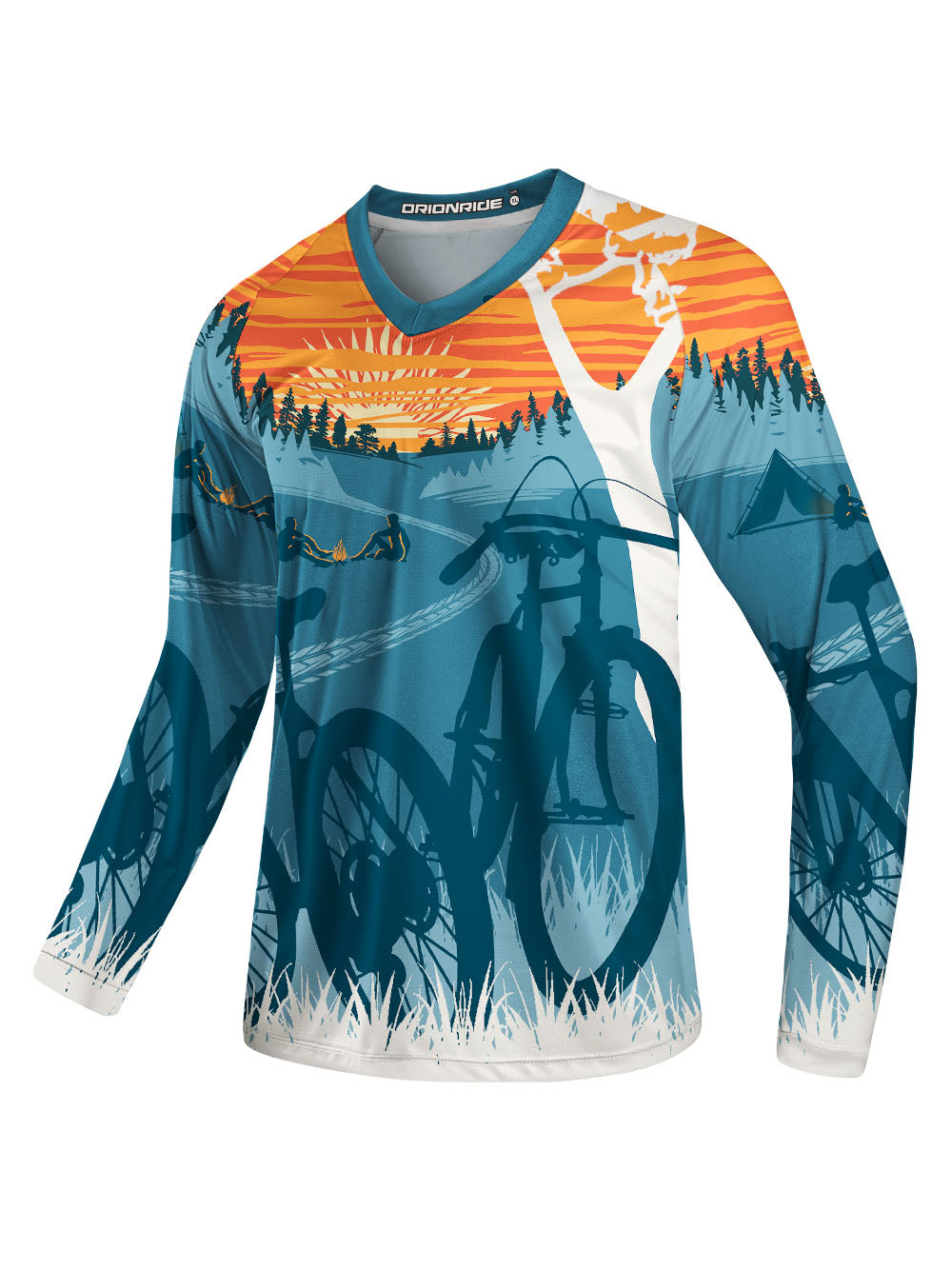 Orionride Sunset Camping Long Sleeve Downhill Jersey
