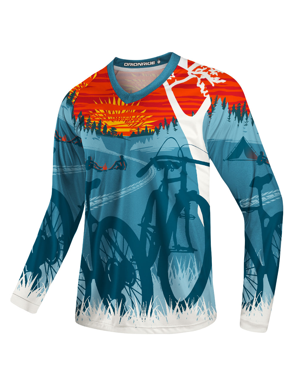 Orionride Sunset Camping Long Sleeve Downhill Jersey