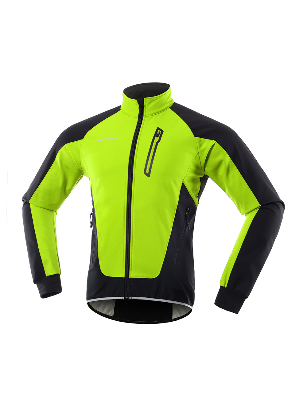 Orionride Cycling Stand Collar Warm Fleece Soft Shell Jacket Green