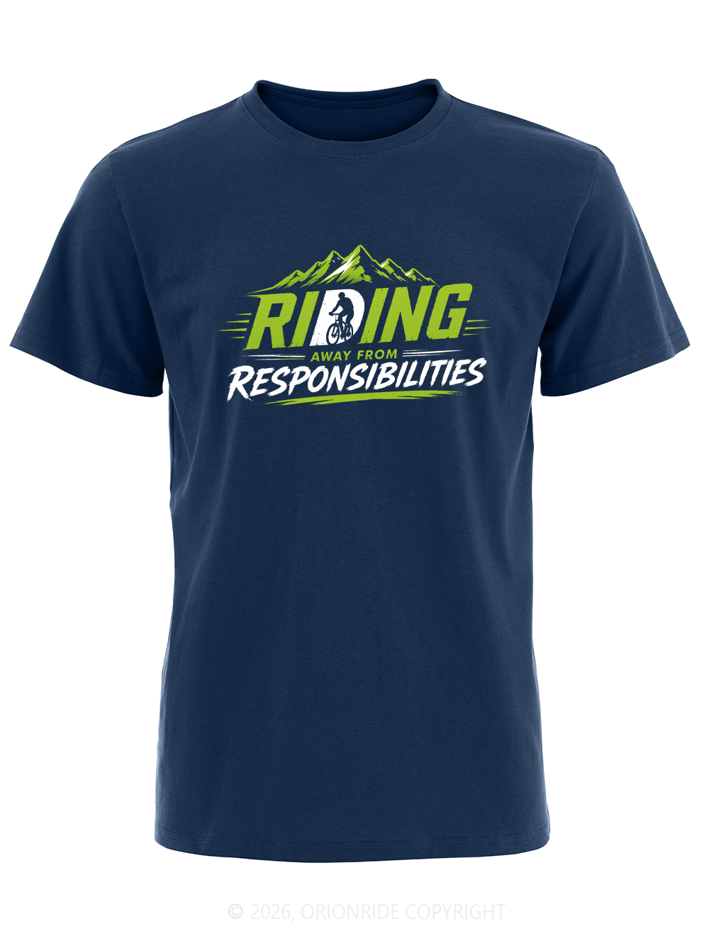 Orionride Green Mountain Outline Short Sleeves Bike T-Shirt