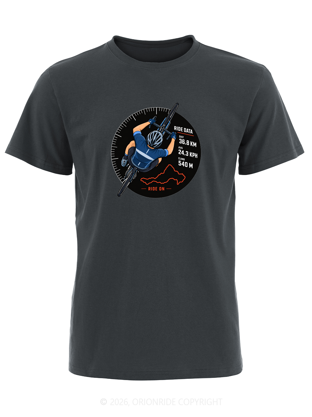 Orionride Ride Data Badge Short Sleeves Bike T-Shirt