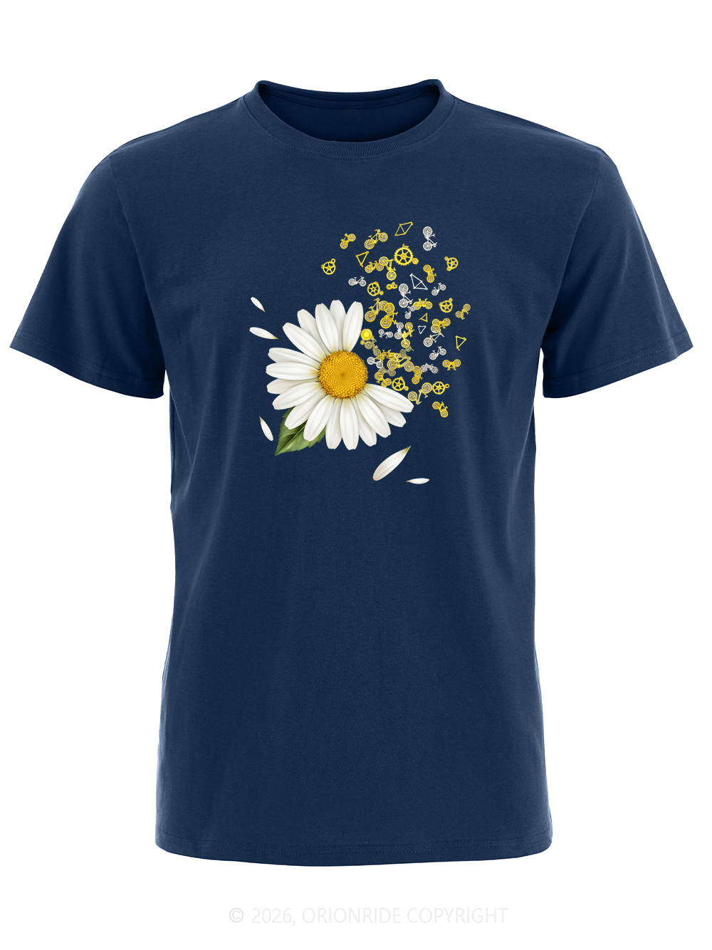 Orionride Daisies Scattered Short Sleeves Bike T-Shirt