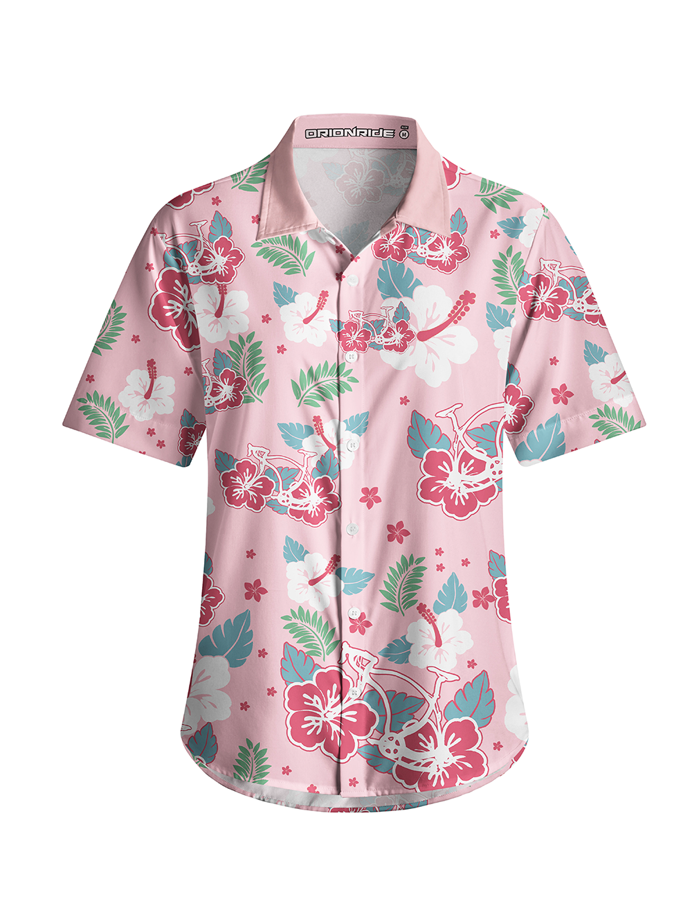 Orionride Hibiscus Bicycle Zipper Pockets Ultra Lightweight Short Sleeves Women's Gravel Shirt