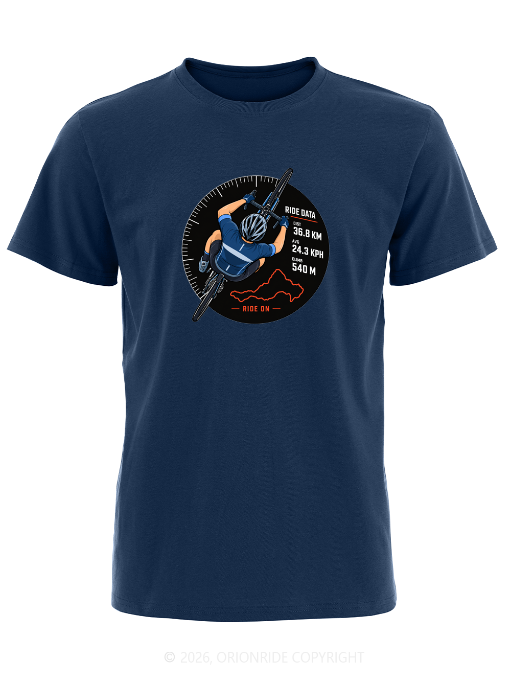Orionride Ride Data Badge Short Sleeves Bike T-Shirt