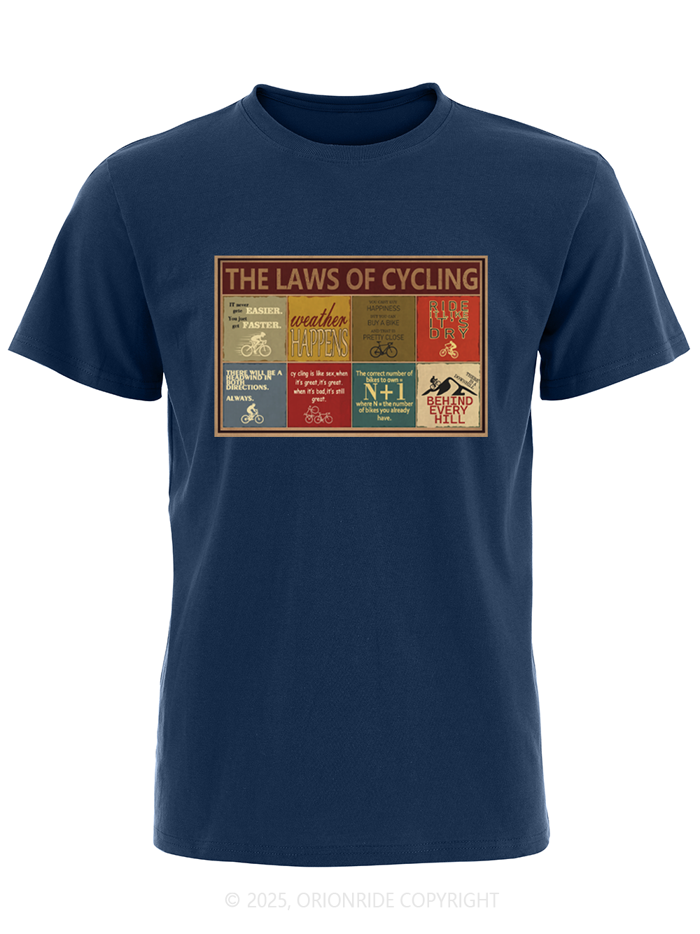 Orionride The Laws Of Cycling Short Sleeves Bike T-Shirt