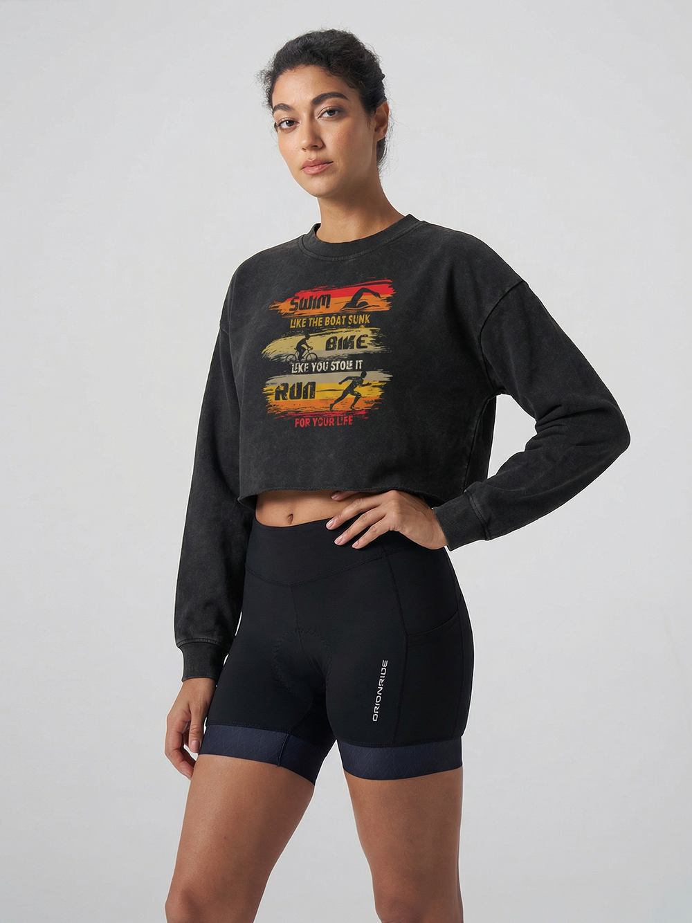 Orionride Triathlon Women's Washed Crop Sweatshirt