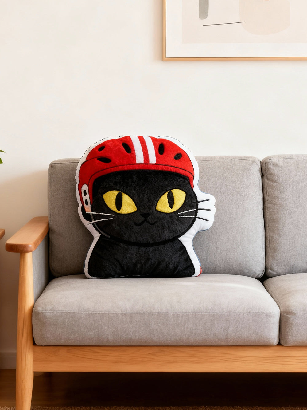 Orionride Cat Wearing a Helmet Odd-Shaped Pillows