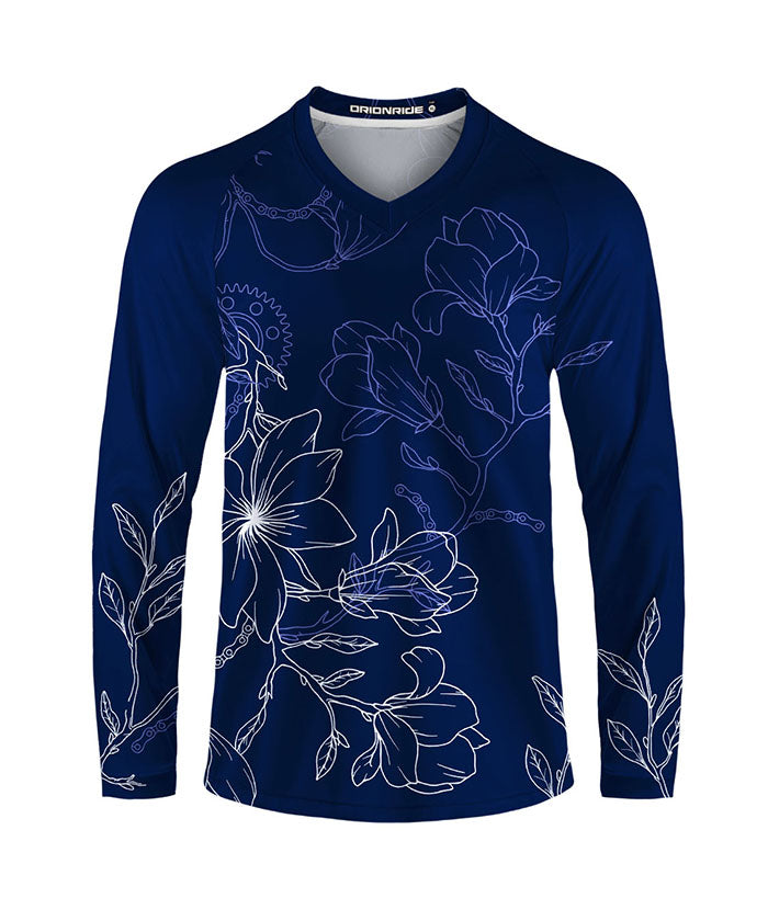 Orionride Gear Hibiscus Flower Long Sleeve Downhill Jersey